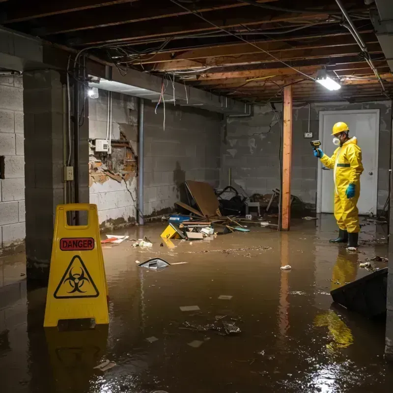 Flooded Basement Electrical Hazard in Athens, IL Property